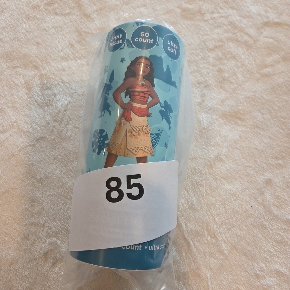 Disney Princess Moana Tissue 2ply Ultra Soft 50 ct Cup Holder New - Picture 6 of 6